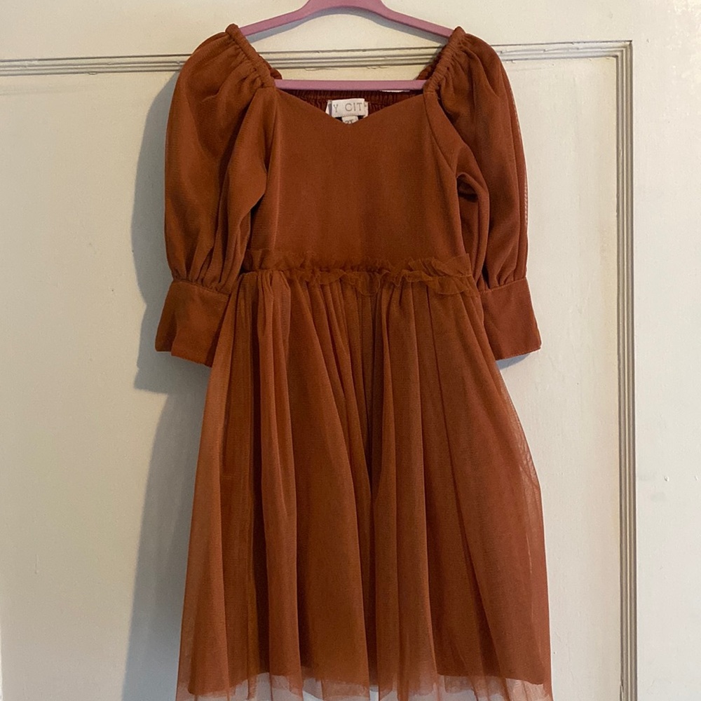 NWOT Ivy City Co toddler dress size 2T beautiful fall color tulle skirt